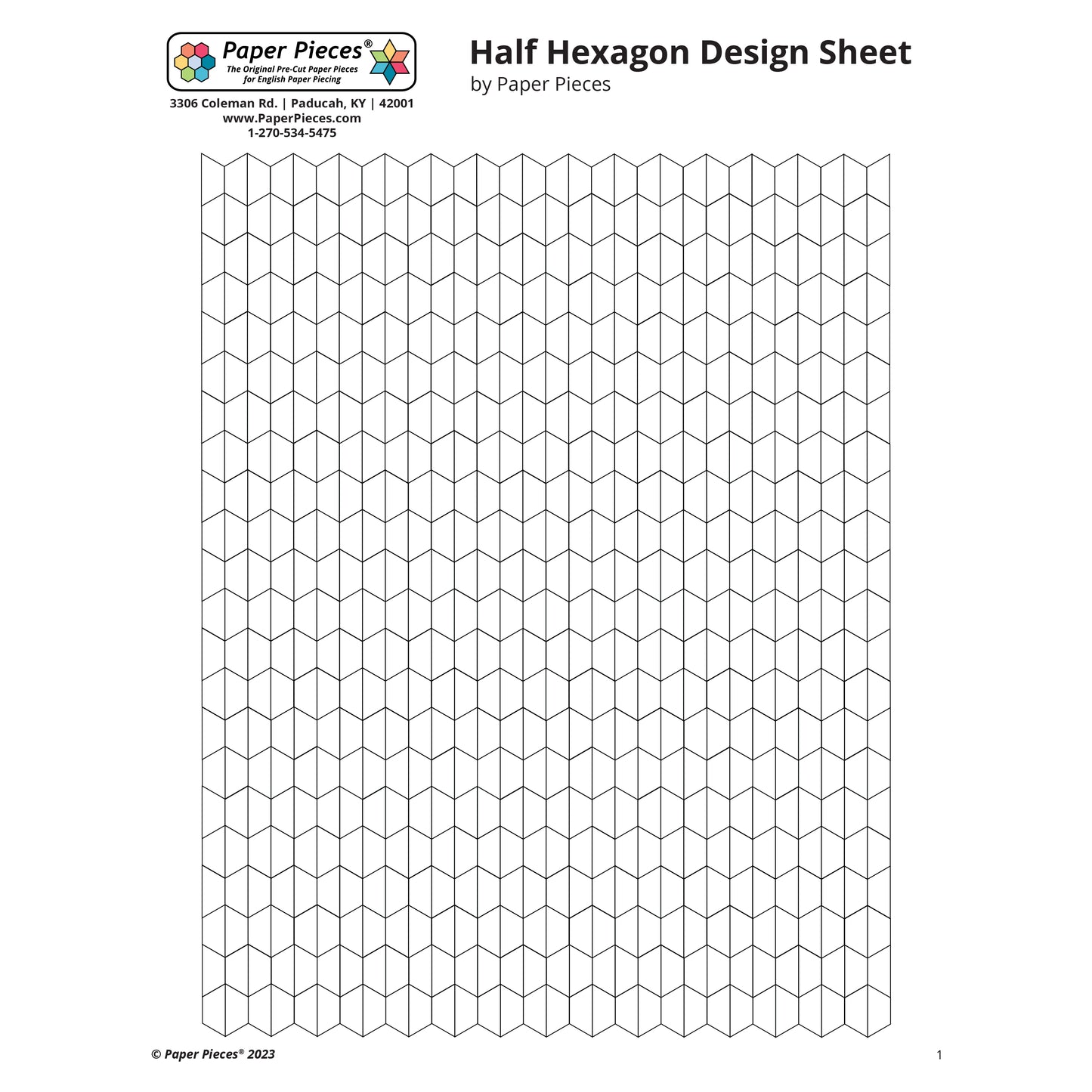 Half Hexagon Design Sheet (Free PDF Download)