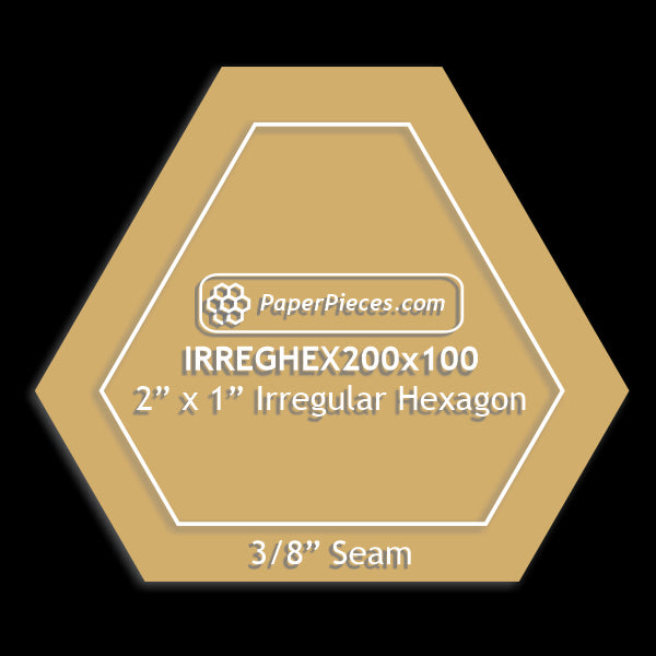 2" x 1" Irregular Hexagon