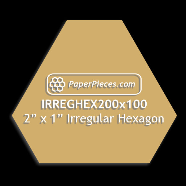 2" x 1" Irregular Hexagon