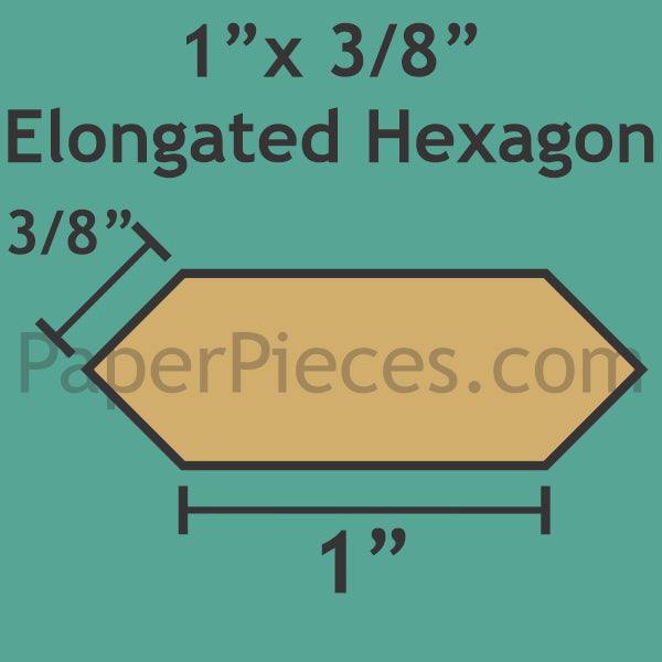 1" x 3/8" Elongated Hexagon