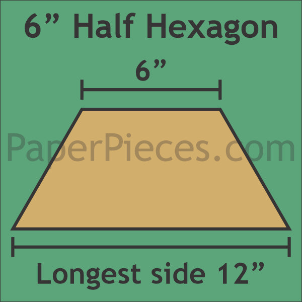 6" Half Hexagon