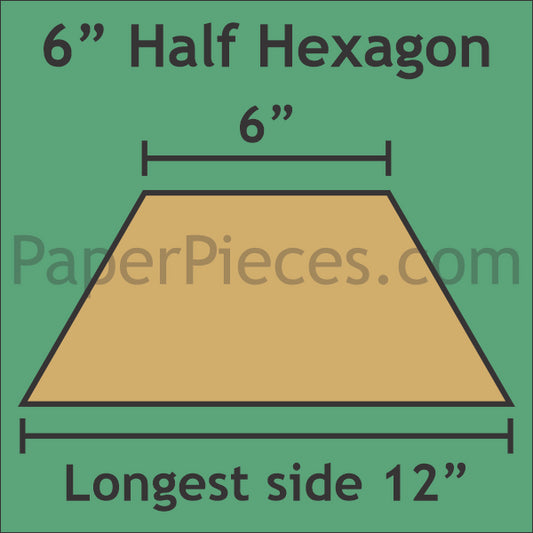 6" Half Hexagon