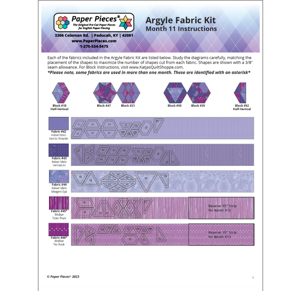 Argyle Quilt Along: Month 11