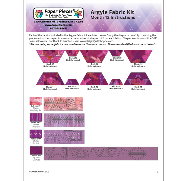 Argyle Quilt Along: Month 12
