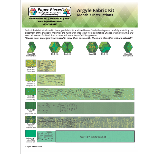 Argyle Quilt Along: Month 7