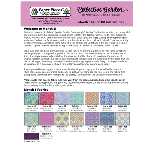 Collective Garden Quilt Along: Month 3