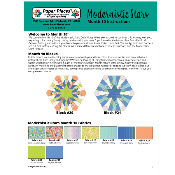 Modernistic Stars: Month 10