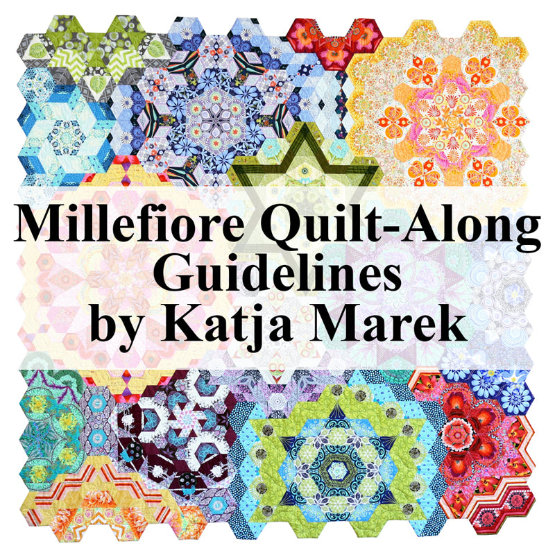 The New Hexagon Milliefiori Quilt Along Guidelines by Katja Marek (Free PDF Download)