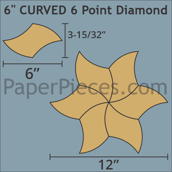 6" Curved 6 Point Diamond