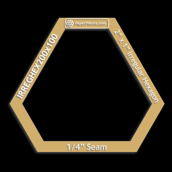2" x 1" Irregular Hexagon