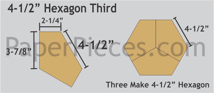 4-1/2" Hexagon Thirds