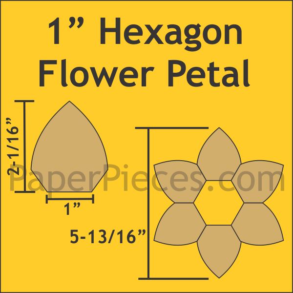 1" Hexagon Flowers Petal