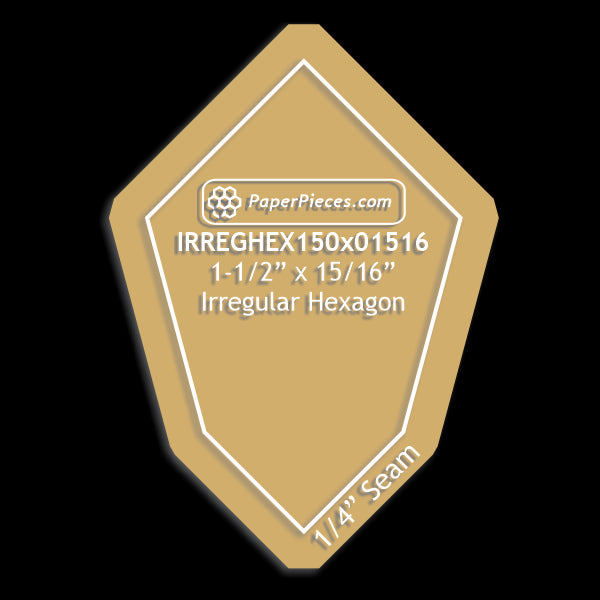 1-1/2" x 15/16" Irregular Hexagon