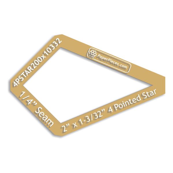 2" x 1-3/32" 4 Point Star