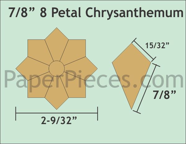 7/8" 8 Point Chrysanthemums