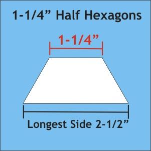 1-1/4" Half Hexagons