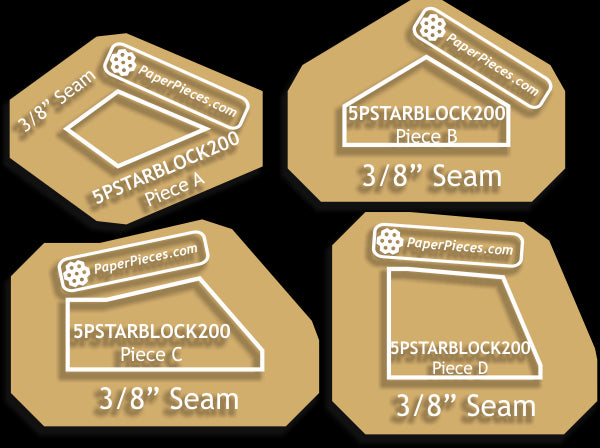 2" 5 Point Star Blocks