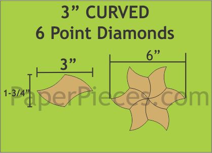 3" Curved 6 Point Diamonds