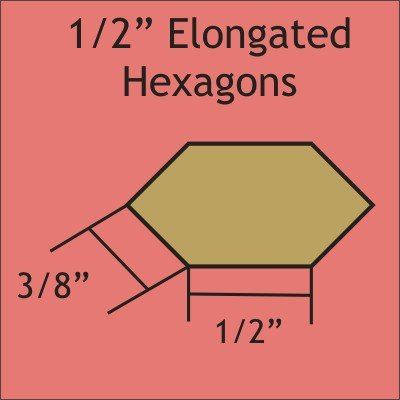 1/2" Elongated Hexagon