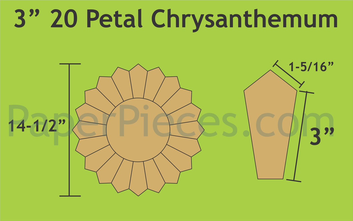 3" 20 Petal Chrysanthemum