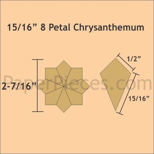 15/16" 8 Petal Chrysanthemums