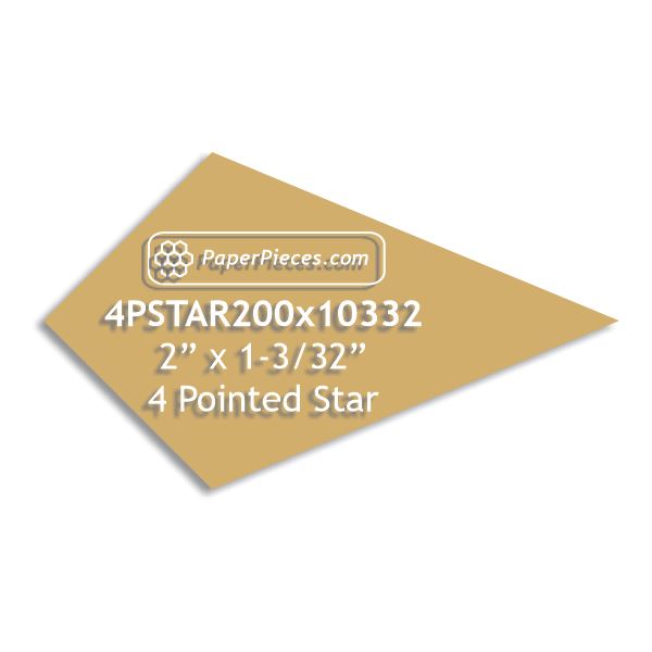 2" x 1-3/32" 4 Point Star