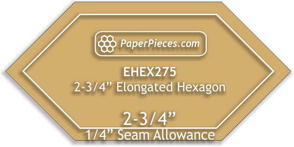 2-3/4" Elongated Hexagon