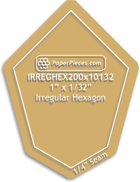 2" x 1-1/32" Irregular Hexagon