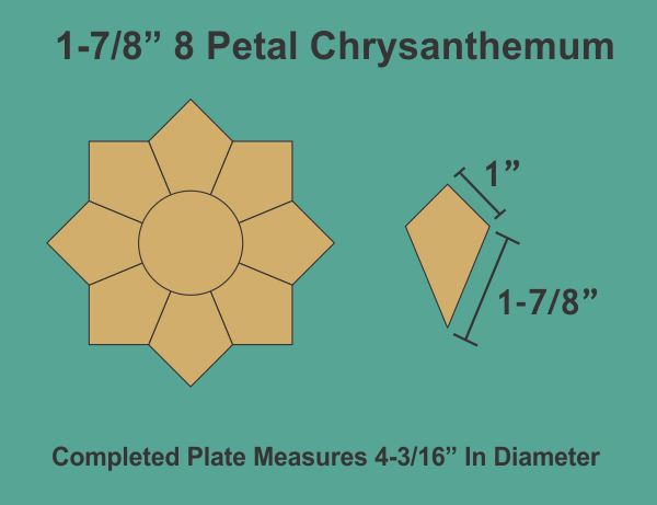 1-7/8" 8 Petal Chrysanthemums