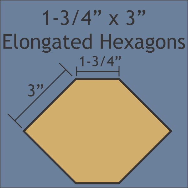 1-3/4" x 3" Elongated Hexagon