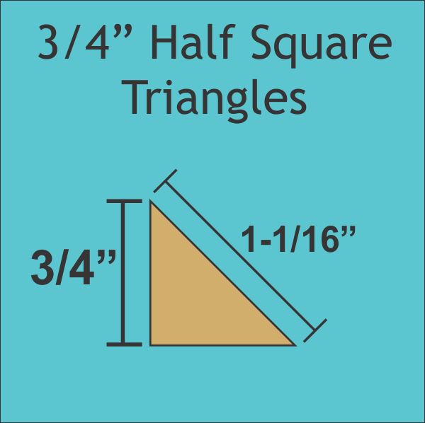 3/4" Half Square Triangles