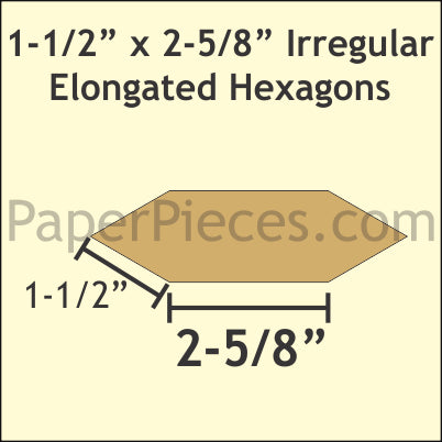 1-1/2" x 2-5/8" Irregular Elongated Hexagon