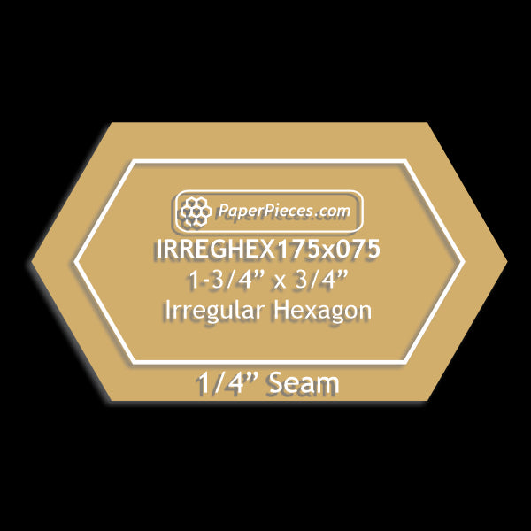 1-3/4" x 3/4" Irregular Hexagon