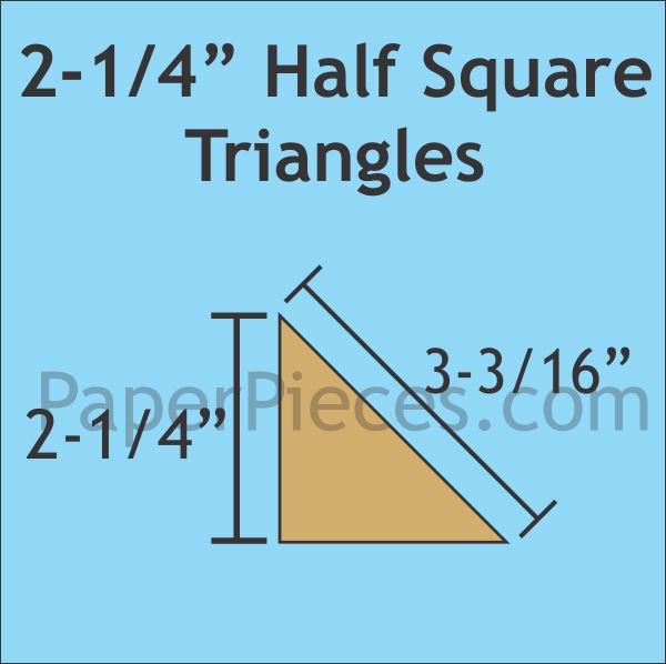 2-1/4" Half Square Triangles