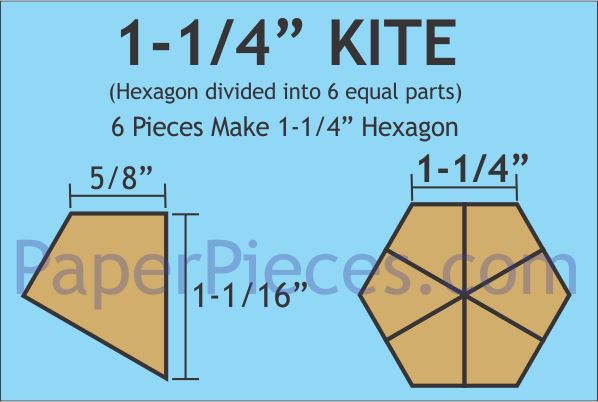 1-1/4" Hexagon Kites