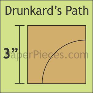 3" Drunkard's Path Block