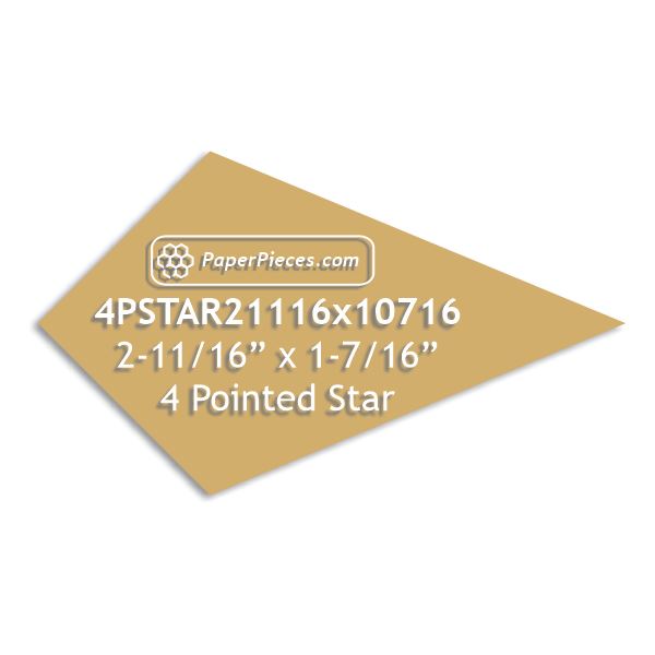 2-11/16" x 1-7/16" 4 Point Star