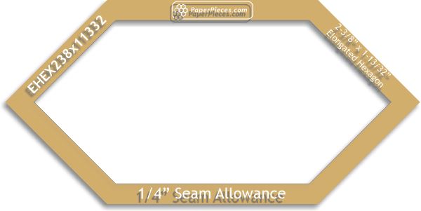 2-3/8" x 1-13-/32" Elongated Hexagons
