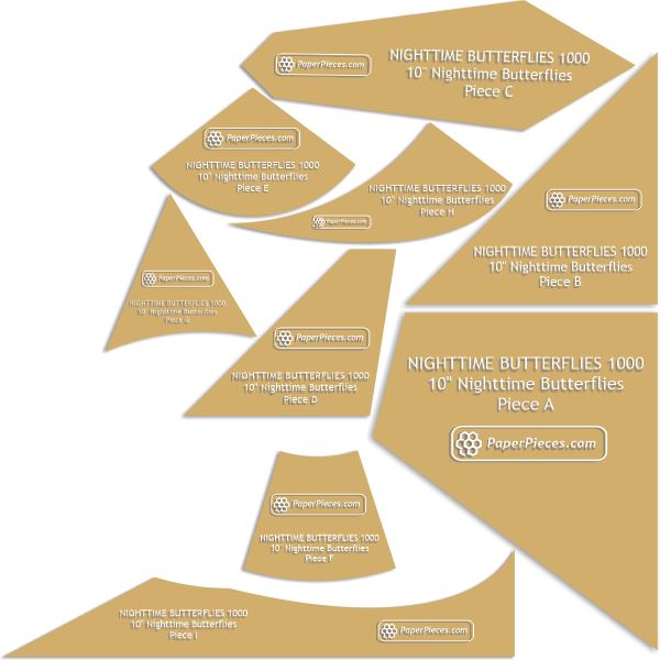 10" Nighttime Butterflies Complete Blocks