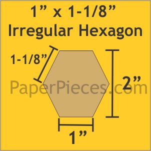 1" x 1-1/8" Irregular Hexagons