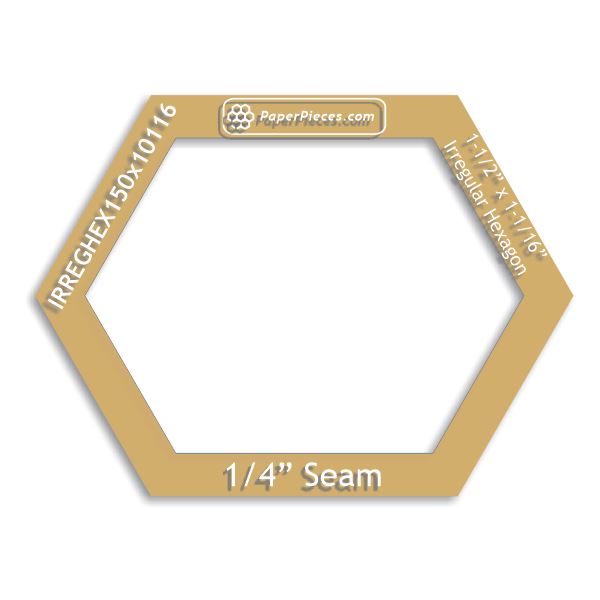 1-1/2" x 1-1/16" Irregular Hexagon