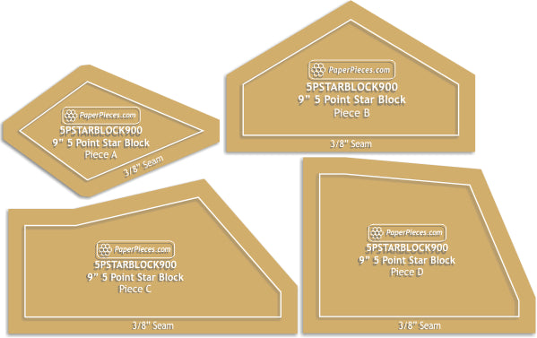 9" 5 Point Star Blocks
