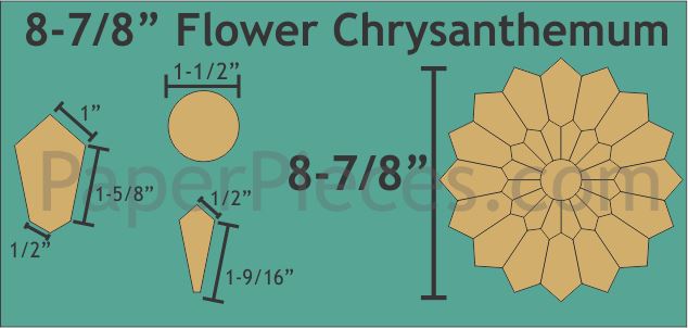 8-7/8" Flowers Chrysanthemums