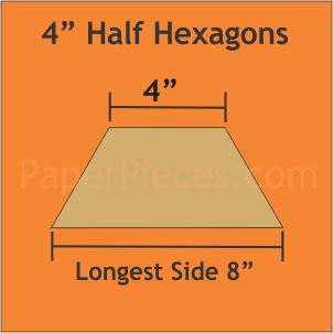 4" Half Hexagons
