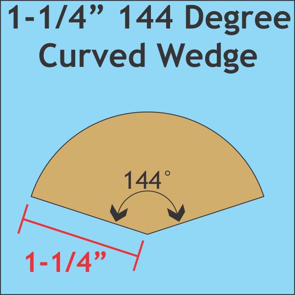 1-1/4" 144 Degree Curved Wedge
