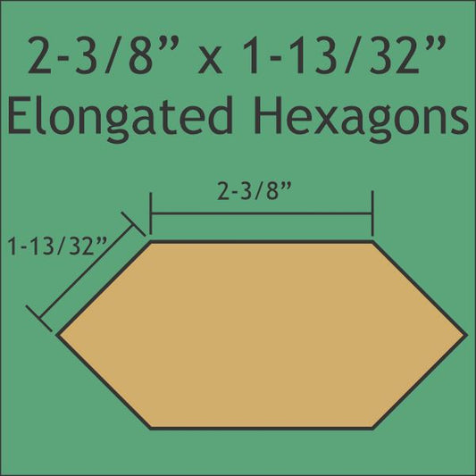 2-3/8" x 1-13-/32" Elongated Hexagons