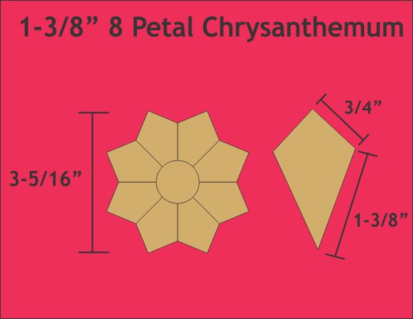 1-3/8" 8 Petal Chrysanthemums