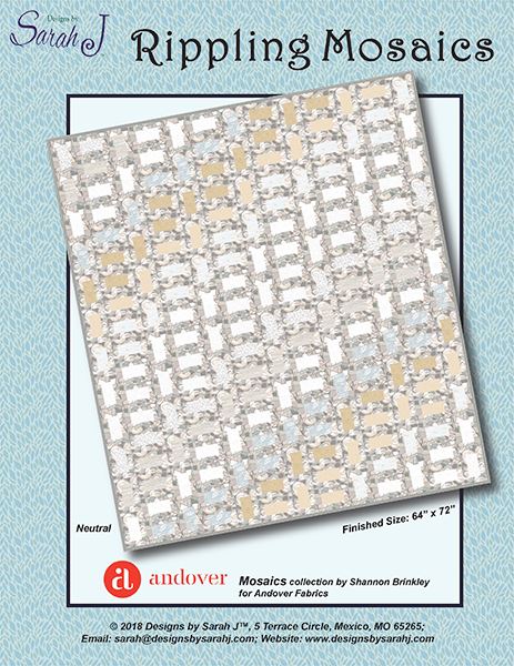 Rippling Mosaics - Neutral Pattern by Sarah J Maxwell