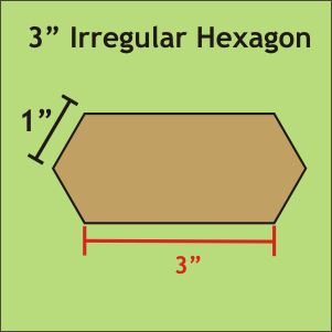 3" Irregular Hexagons