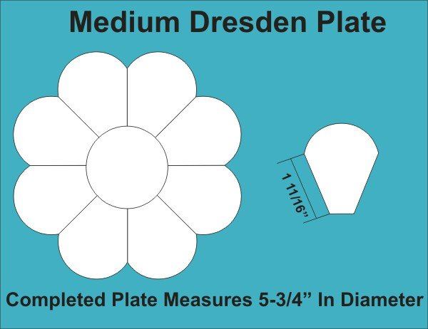 5-3/4" 8 Petal Medium Dresden Plates